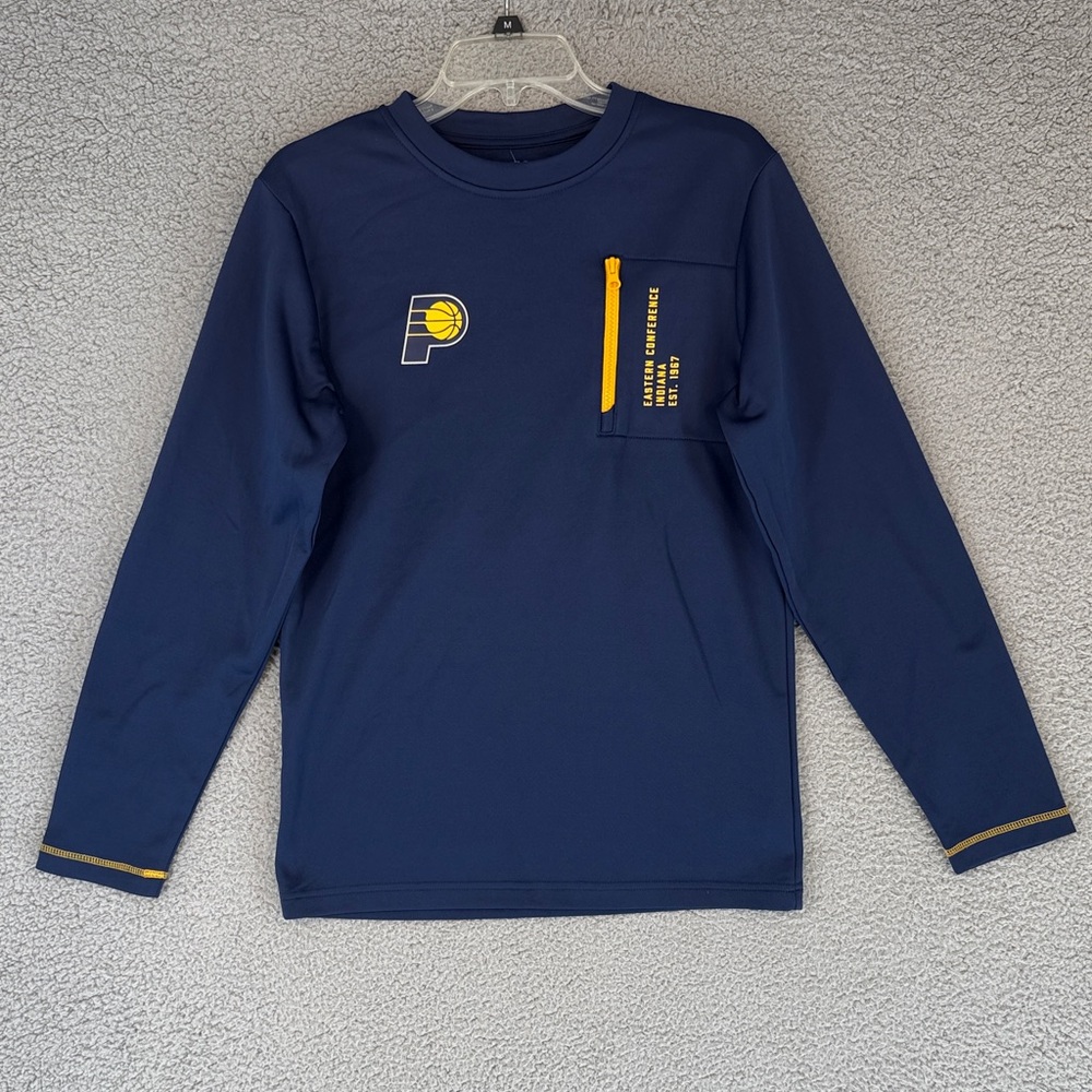 Indiana Pacers NBA Navy Blue & yellow crew neck long sleeve sweater men’s small